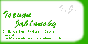 istvan jablonsky business card